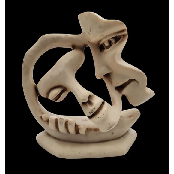 JART Abstract Faces Art Sculpture Loving Kiss Embrace Mexico Vintage Signed - Picture 1 of 14